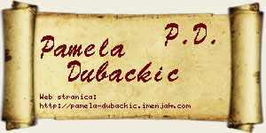 Pamela Dubačkić vizit kartica
